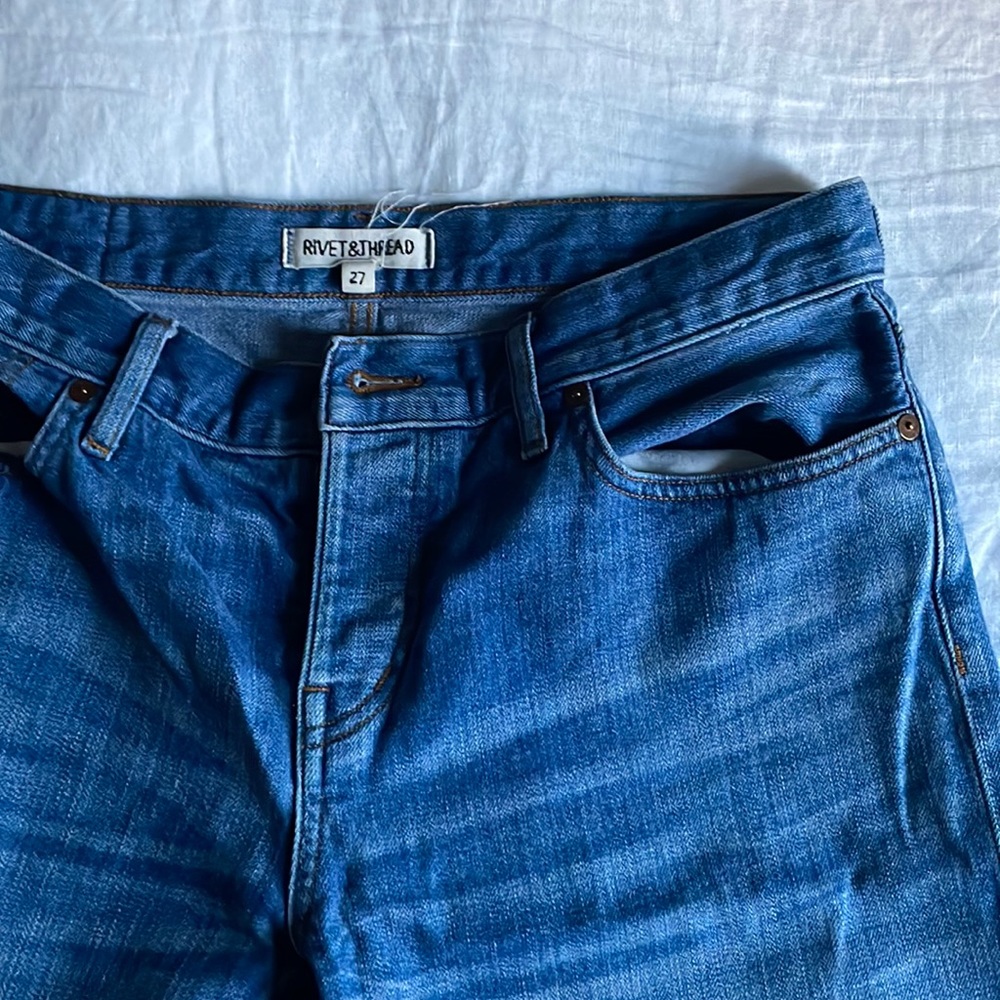 Rivet & Thread x Madewell Selvedge Denim Straight Leg Button Fly Jeans 27